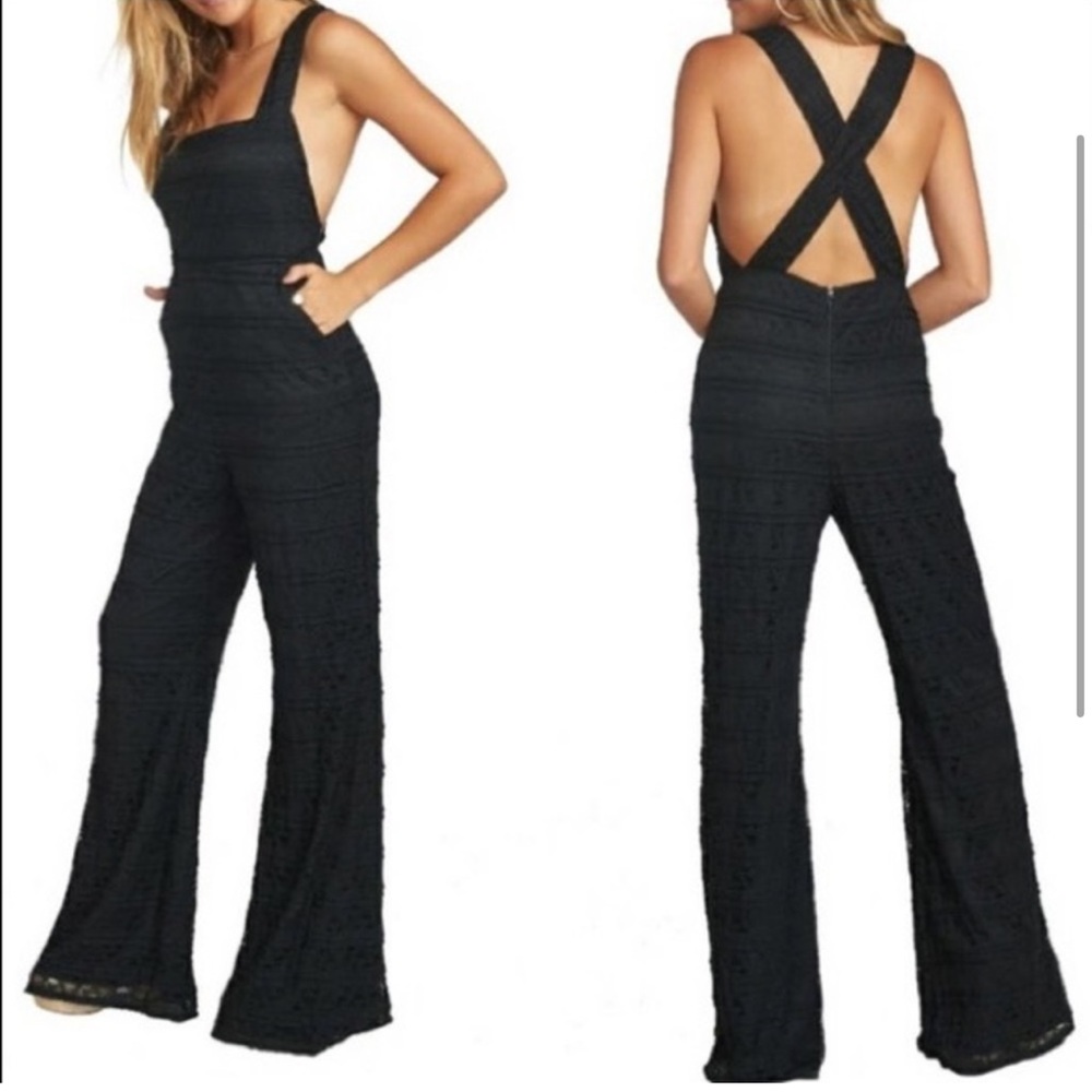 Show Me Your Mumu Judy Lace Flare Jumpsuit